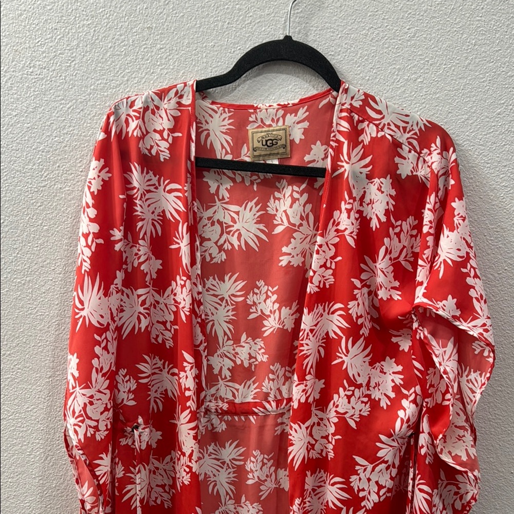 UGG Red and White Floral Kimono